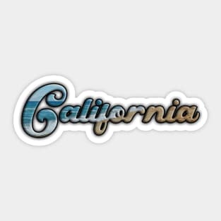 California Dreaming Word Art Letters with the beach ocean and sand Sticker